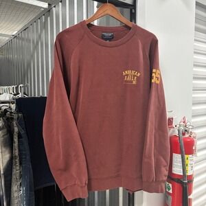 American Eagle Outfitters Mens XL Maroon Crewneck Sweatshirt 1977 55